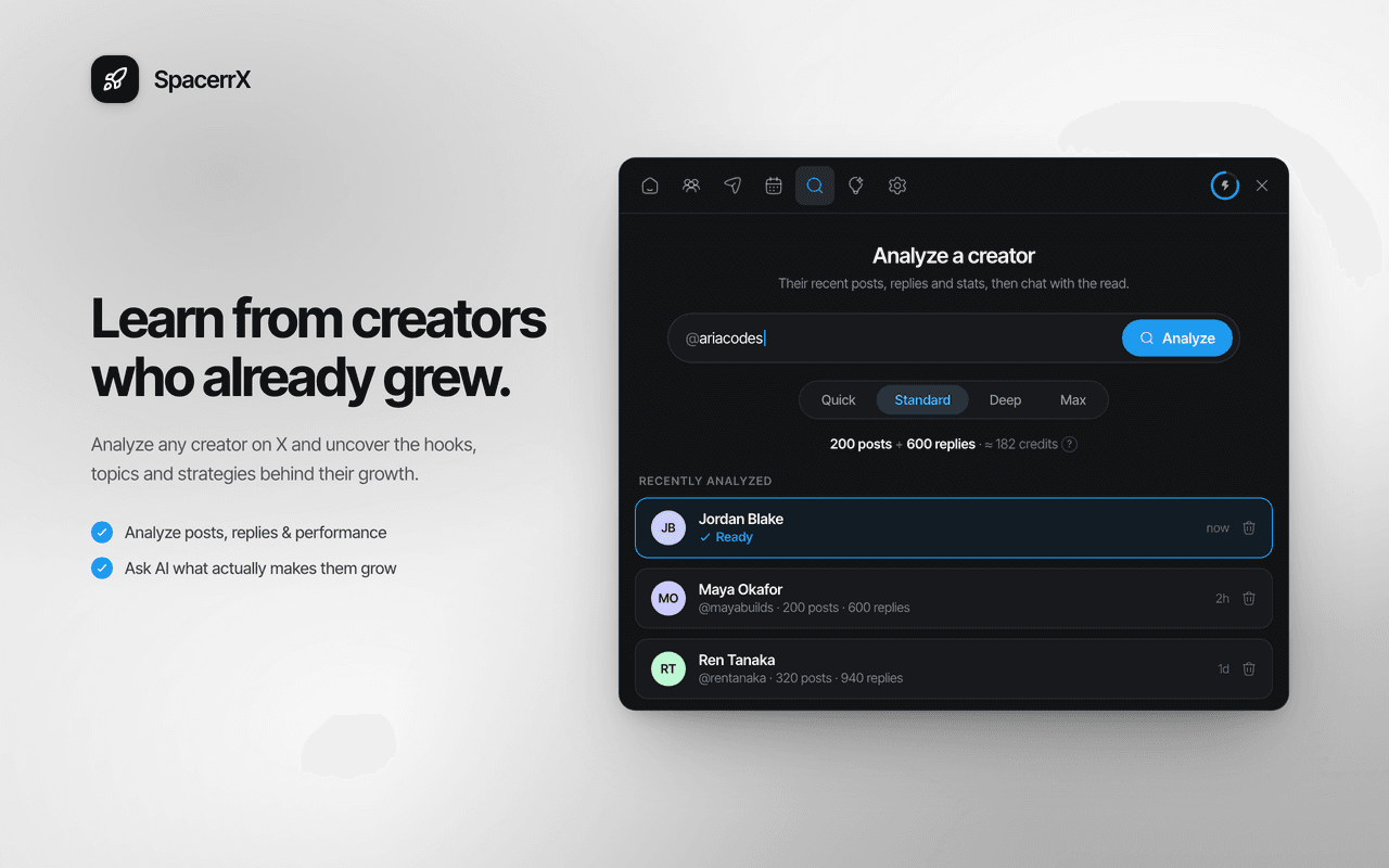 SpacerrX creator analysis and playbook